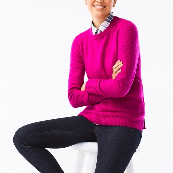 J.Crew Crewneck Sweater Extra Soft Brilliant Plum Berry Pink Size Extra Large XL - Picture 11 of 11